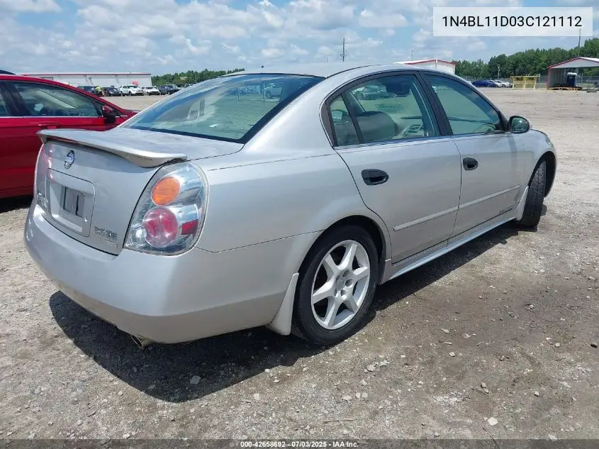 2003 Nissan Altima 3.5 Se VIN: 1N4BL11D03C121112 Lot: 42658692