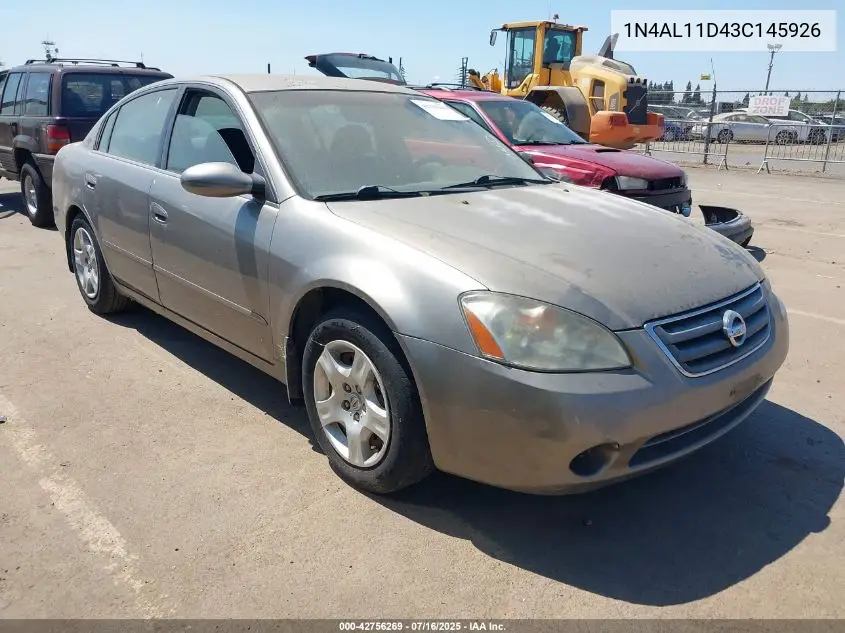 2003 Nissan Altima 2.5 S VIN: 1N4AL11D43C145926 Lot: 42756269