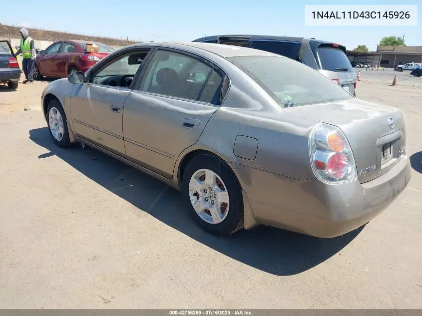 2003 Nissan Altima 2.5 S VIN: 1N4AL11D43C145926 Lot: 42756269