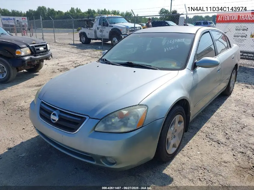 2004 Nissan Altima 2.5 S VIN: 1N4AL11D34C143974 Lot: 42611407