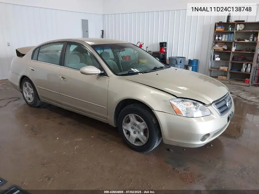 2004 Nissan Altima 2.5 S VIN: 1N4AL11D24C138748 Lot: 42654888
