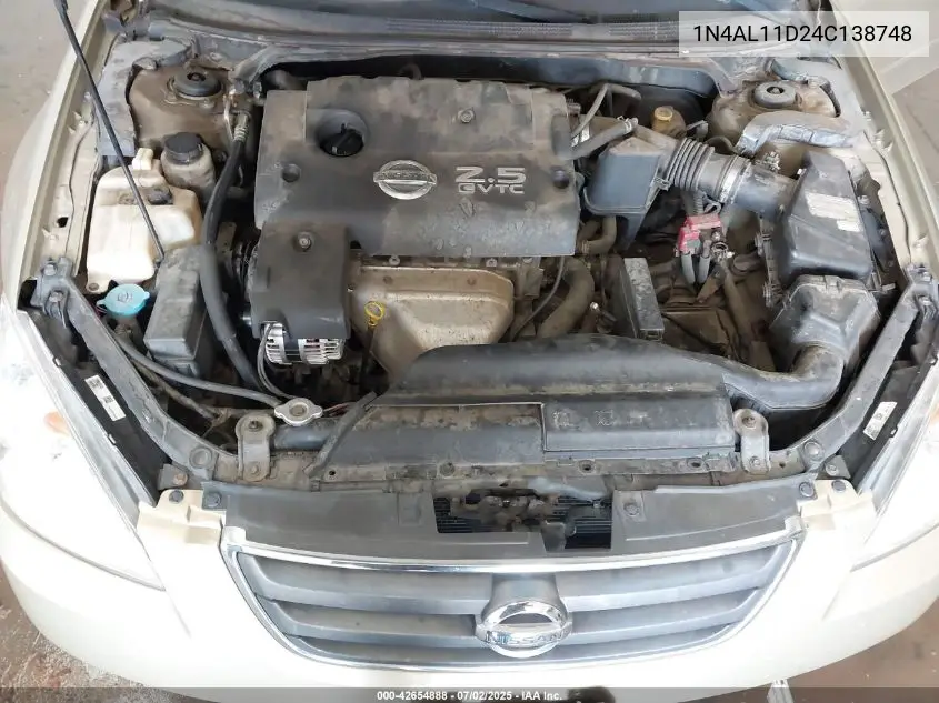 2004 Nissan Altima 2.5 S VIN: 1N4AL11D24C138748 Lot: 42654888