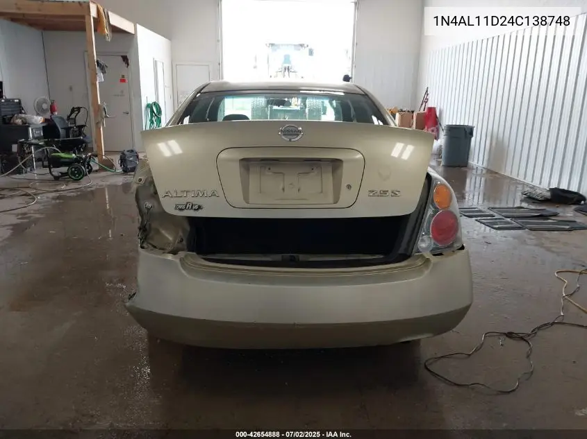 2004 Nissan Altima 2.5 S VIN: 1N4AL11D24C138748 Lot: 42654888
