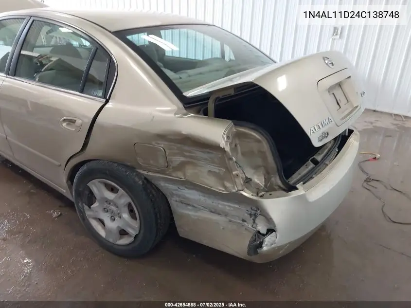2004 Nissan Altima 2.5 S VIN: 1N4AL11D24C138748 Lot: 42654888
