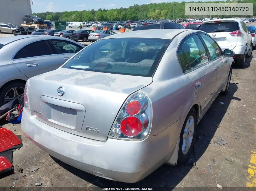 2005 Nissan Altima 2.5 S VIN: 1N4AL11D45C160770 Lot: 41977821