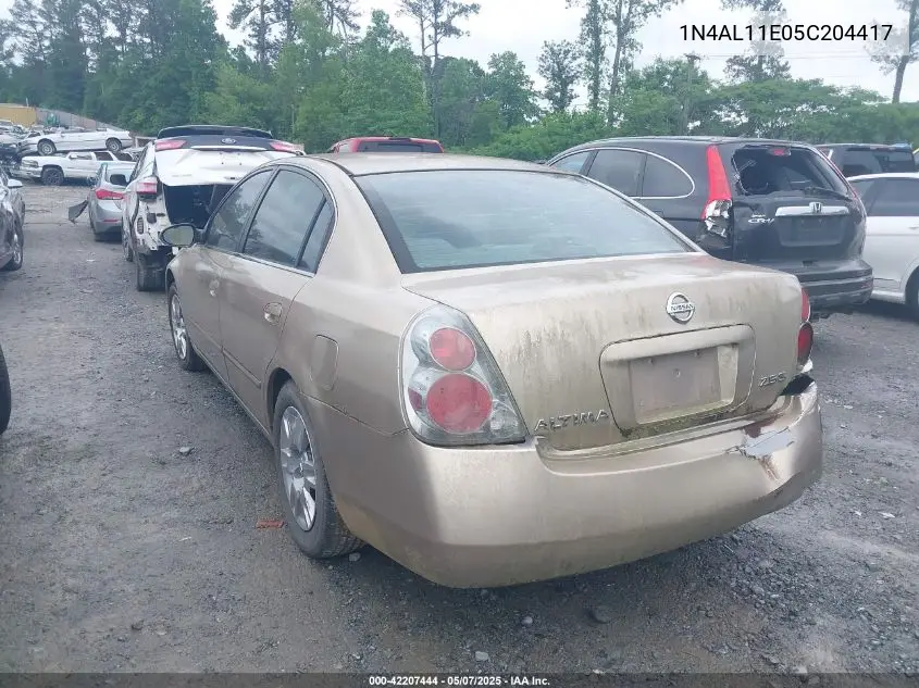 2005 Nissan Altima 2.5 S VIN: 1N4AL11E05C204417 Lot: 42207444
