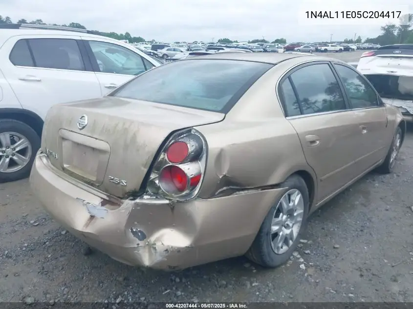 2005 Nissan Altima 2.5 S VIN: 1N4AL11E05C204417 Lot: 42207444