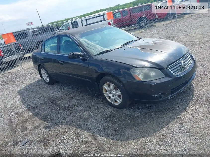 2005 Nissan Altima S/Sl VIN: 1N4AL11D85C321508 Lot: 42210255