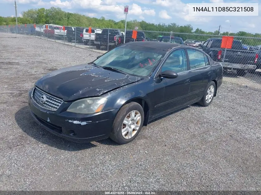 2005 Nissan Altima S/Sl VIN: 1N4AL11D85C321508 Lot: 42210255