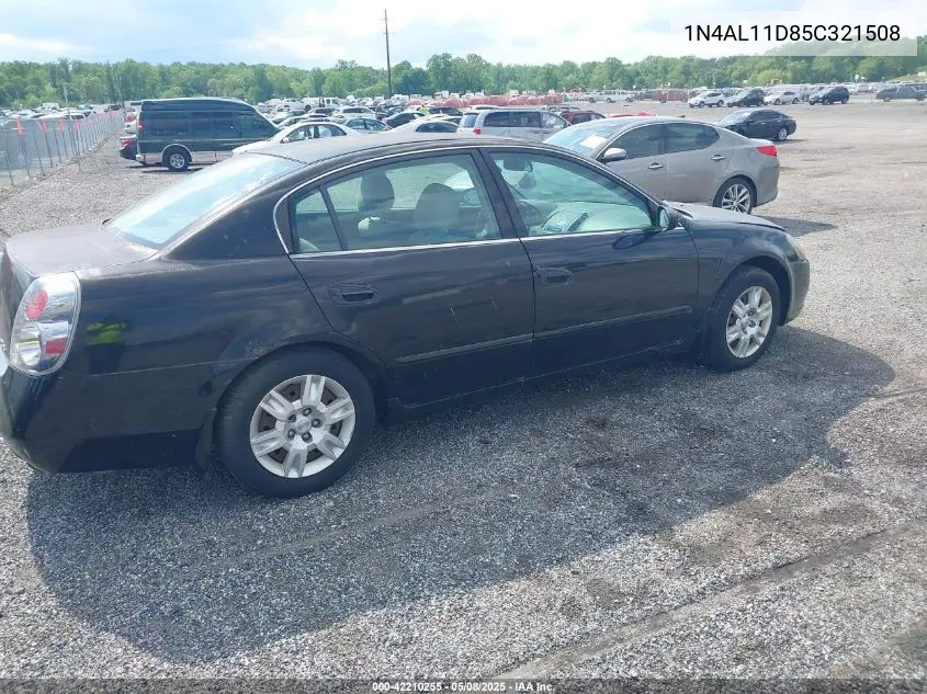 2005 Nissan Altima S/Sl VIN: 1N4AL11D85C321508 Lot: 42210255