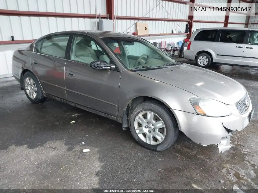 2005 Nissan Altima 2.5 S VIN: 1N4AL11D45N930647 Lot: 42241858
