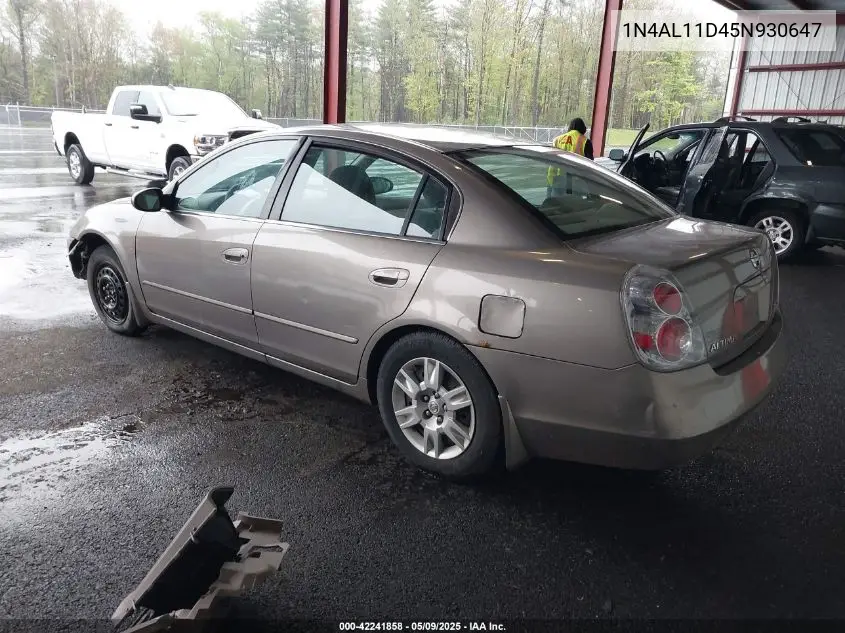 2005 Nissan Altima 2.5 S VIN: 1N4AL11D45N930647 Lot: 42241858