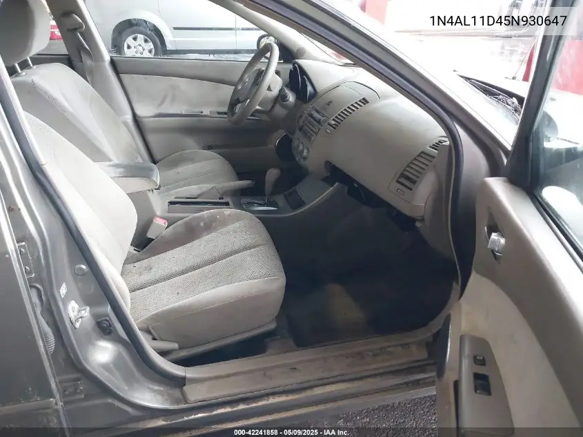 2005 Nissan Altima 2.5 S VIN: 1N4AL11D45N930647 Lot: 42241858