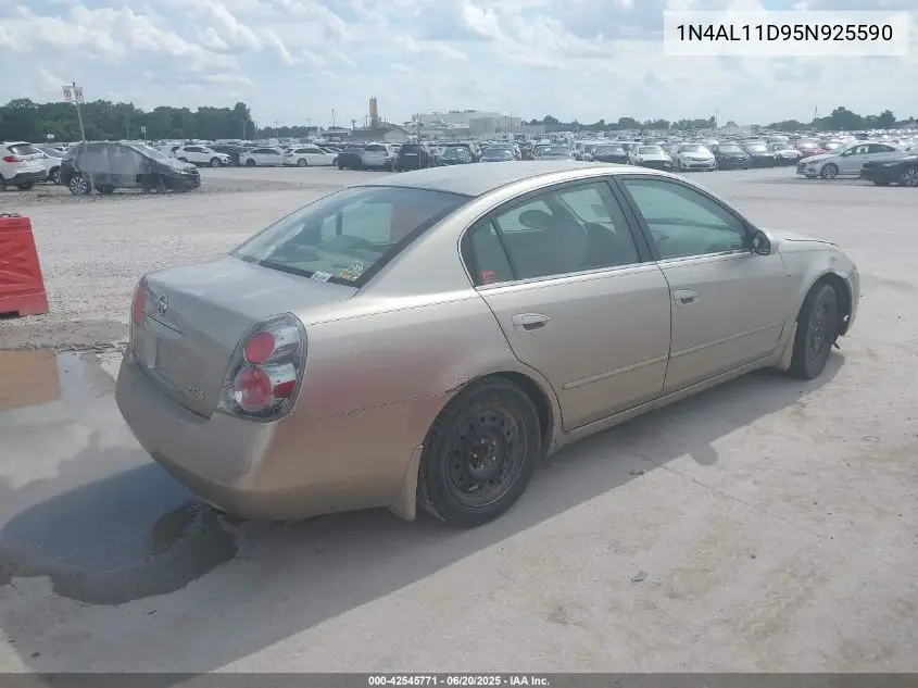 2005 Nissan Altima 2.5 S VIN: 1N4AL11D95N925590 Lot: 42545771
