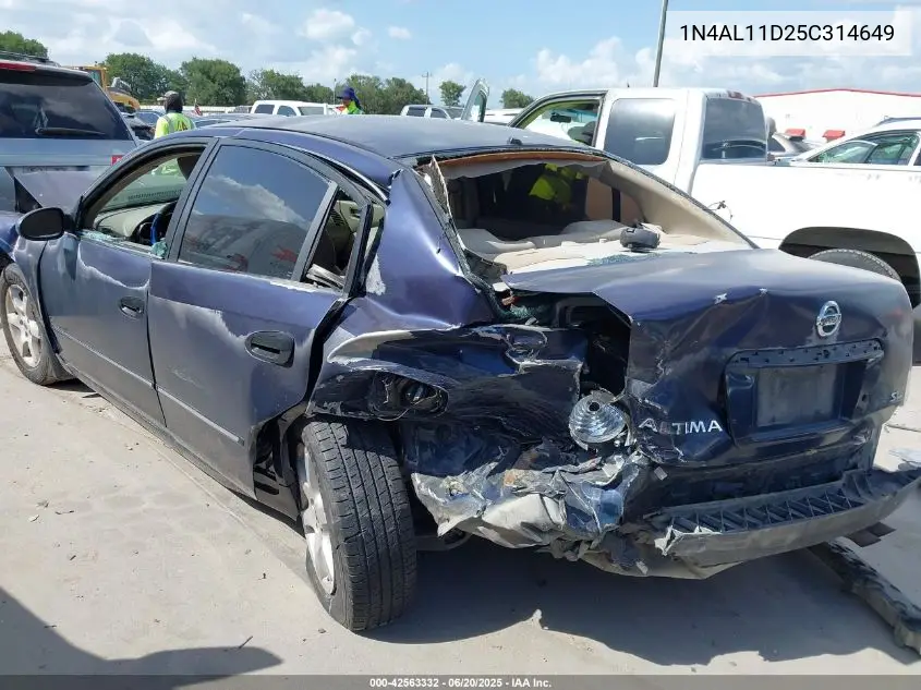 2005 Nissan Altima 2.5 S VIN: 1N4AL11D25C314649 Lot: 42563332