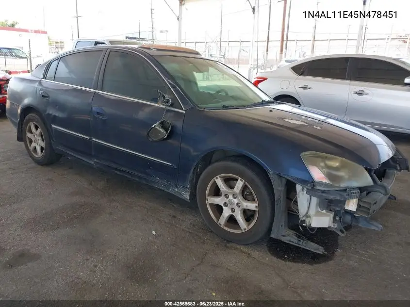 2005 Nissan Altima 2.5 S VIN: 1N4AL11E45N478451 Lot: 42565683