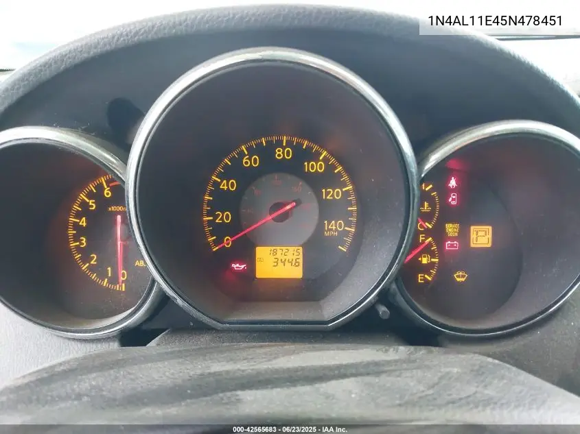 2005 Nissan Altima 2.5 S VIN: 1N4AL11E45N478451 Lot: 42565683