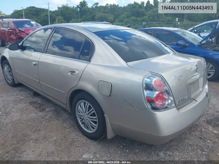 2005 Nissan Altima 2.5 S VIN: 1N4AL11D05N443493 Lot: 42570982