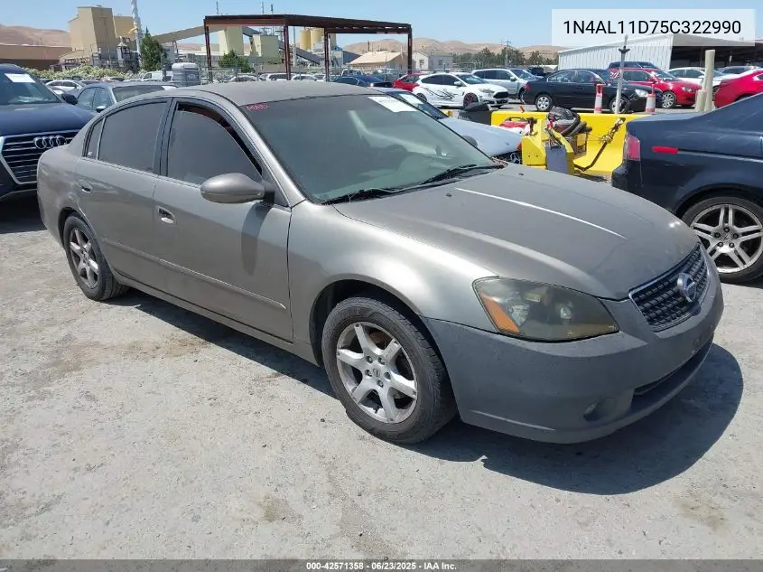 2005 Nissan Altima 2.5 S VIN: 1N4AL11D75C322990 Lot: 42571358