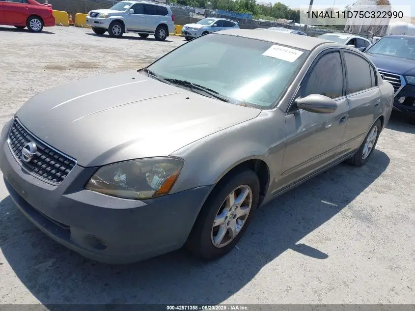 2005 Nissan Altima 2.5 S VIN: 1N4AL11D75C322990 Lot: 42571358