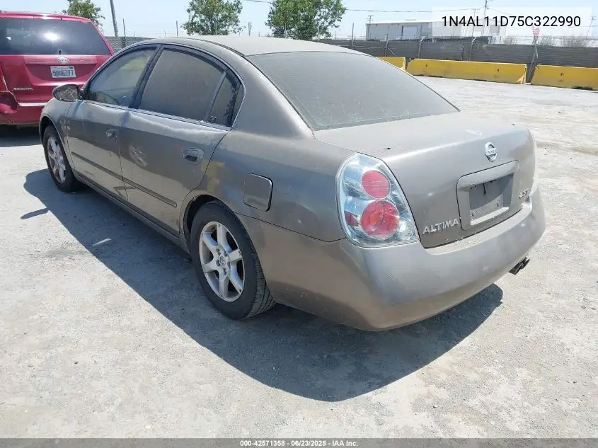 2005 Nissan Altima 2.5 S VIN: 1N4AL11D75C322990 Lot: 42571358