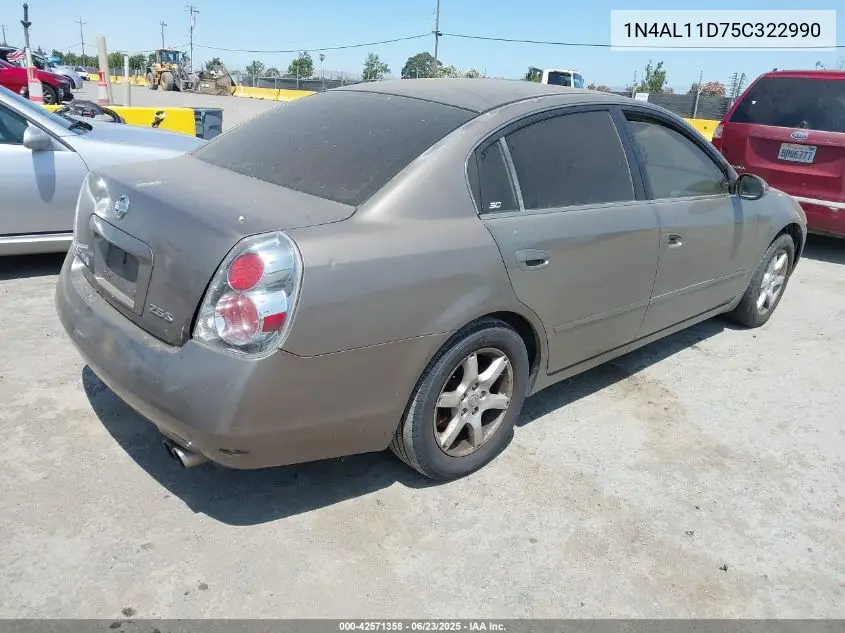 2005 Nissan Altima 2.5 S VIN: 1N4AL11D75C322990 Lot: 42571358