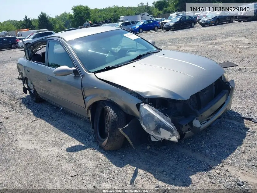 2005 Nissan Altima 2.5 S VIN: 1N4AL11E35N929840 Lot: 42578060