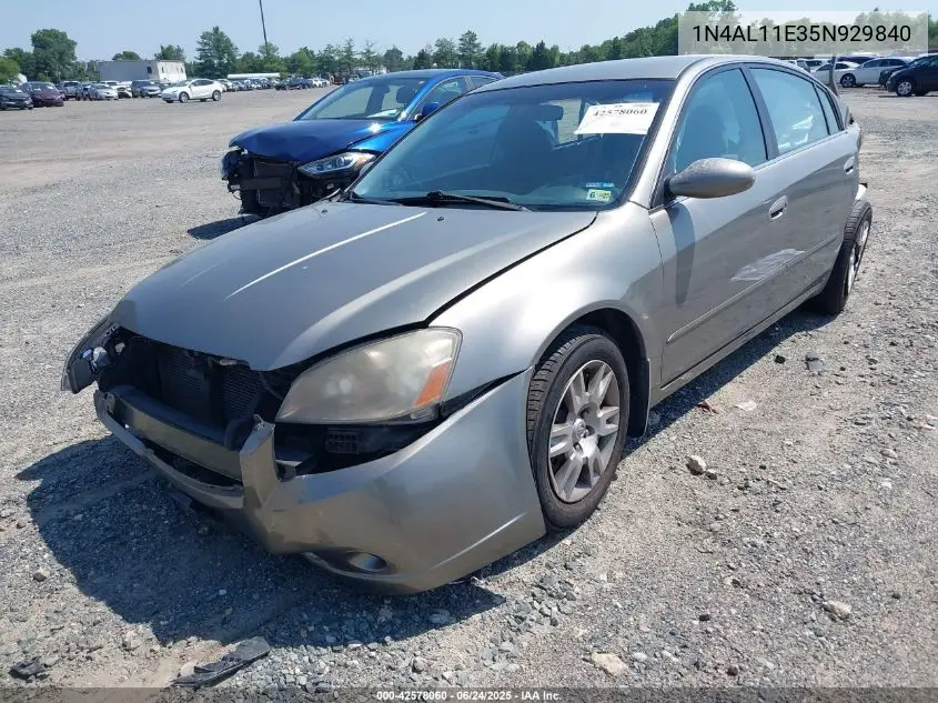 2005 Nissan Altima 2.5 S VIN: 1N4AL11E35N929840 Lot: 42578060