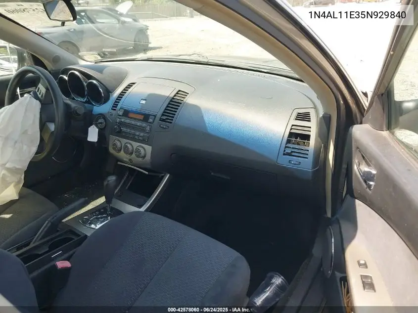2005 Nissan Altima 2.5 S VIN: 1N4AL11E35N929840 Lot: 42578060