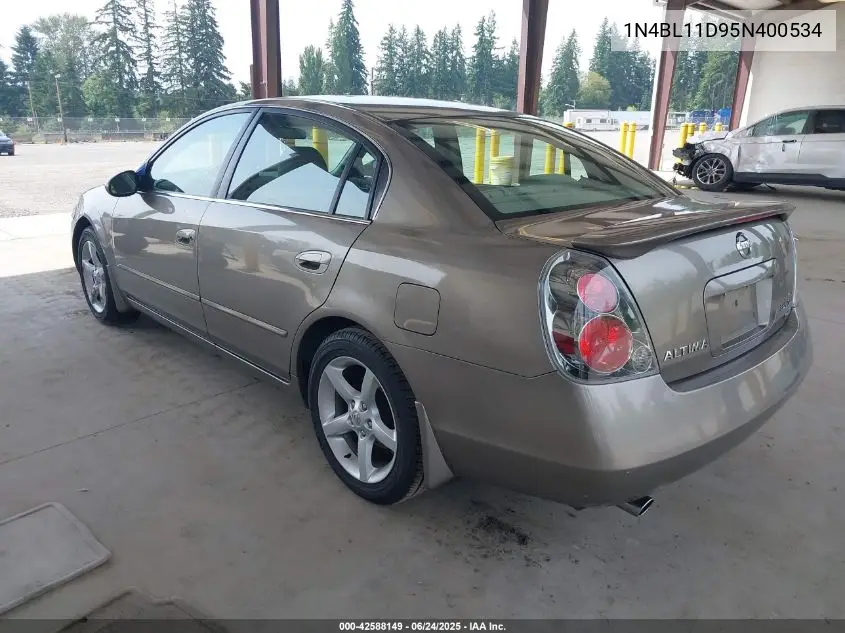 2005 Nissan Altima 3.5 Se VIN: 1N4BL11D95N400534 Lot: 42588149