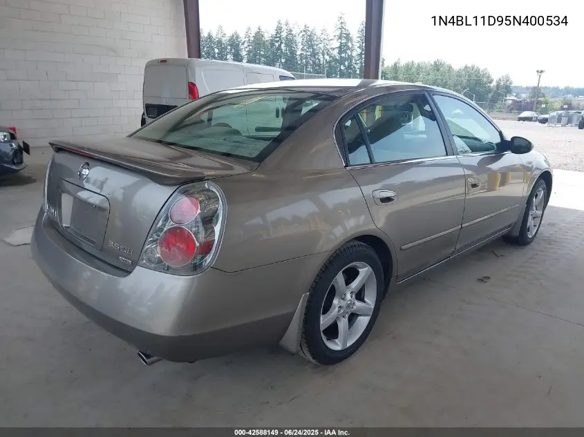 2005 Nissan Altima 3.5 Se VIN: 1N4BL11D95N400534 Lot: 42588149