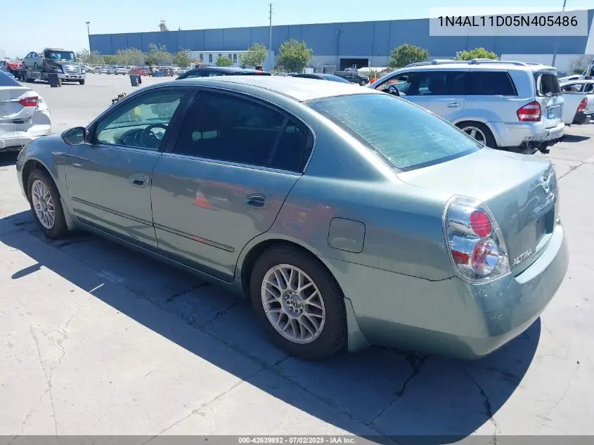 2005 Nissan Altima 2.5 S VIN: 1N4AL11D05N405486 Lot: 42639892