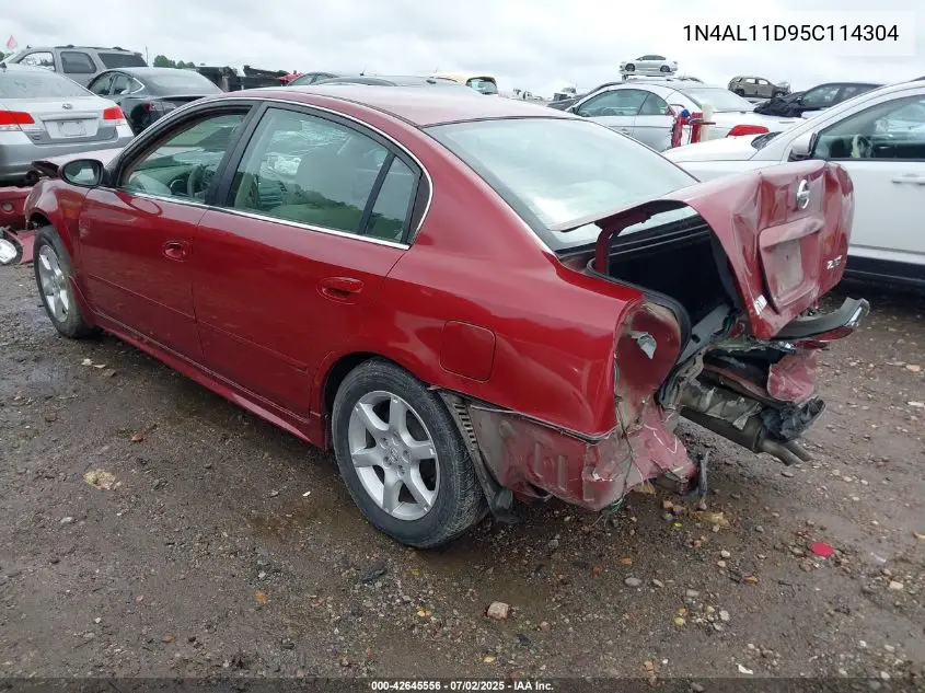 2005 Nissan Altima 2.5 S VIN: 1N4AL11D95C114304 Lot: 42645556