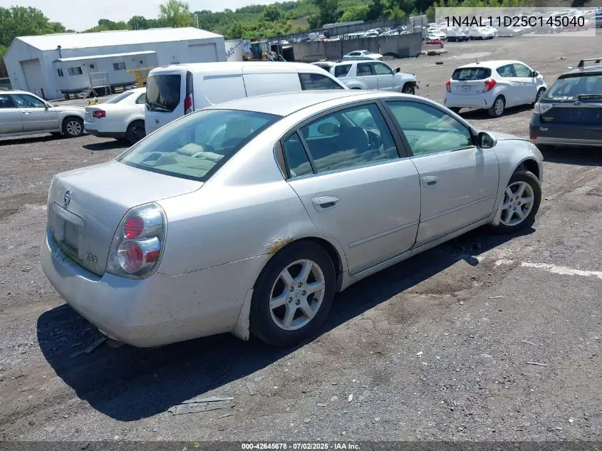 2005 Nissan Altima 2.5 S VIN: 1N4AL11D25C145040 Lot: 42645678