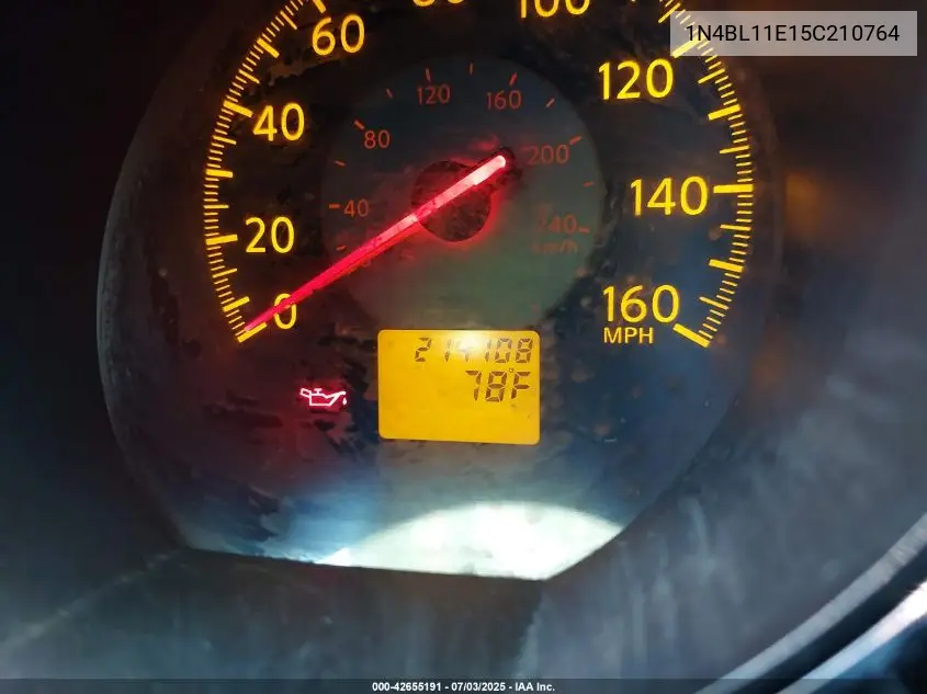 2005 Nissan Altima 3.5 Se VIN: 1N4BL11E15C210764 Lot: 42655191