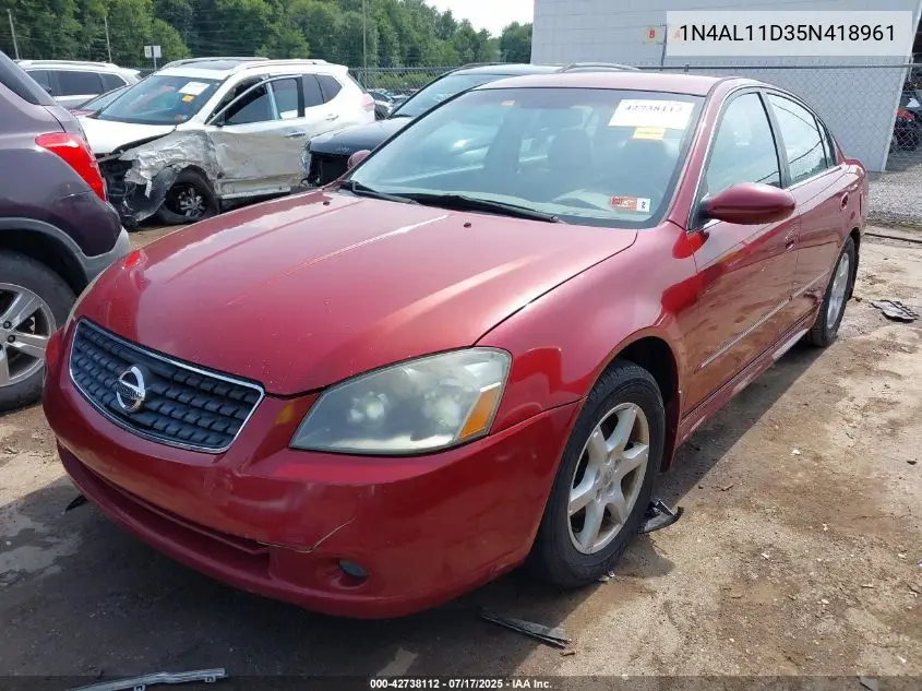 2005 Nissan Altima 2.5 S VIN: 1N4AL11D35N418961 Lot: 42738112