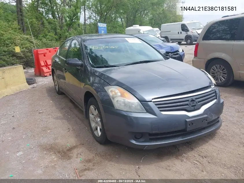 2008 Nissan Altima 2.5 S VIN: 1N4AL21E38C181581 Lot: 42258465