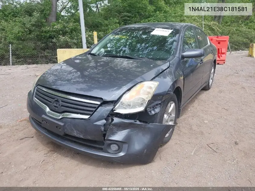 2008 Nissan Altima 2.5 S VIN: 1N4AL21E38C181581 Lot: 42258465