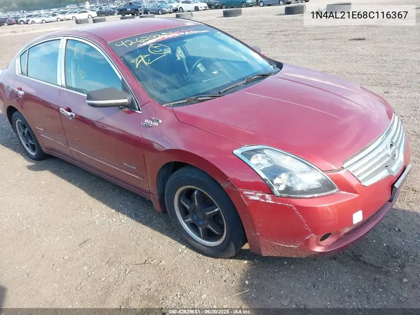 2008 Nissan Altima 2.5 S VIN: 1N4AL21E68C116367 Lot: 42629851