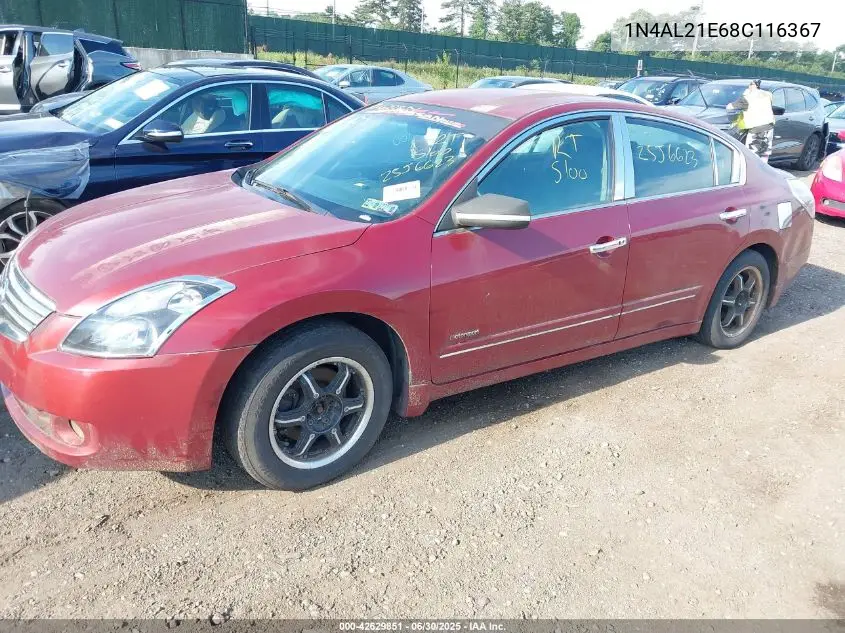 2008 Nissan Altima 2.5 S VIN: 1N4AL21E68C116367 Lot: 42629851