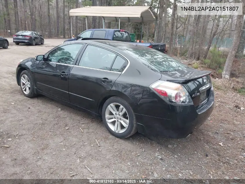 2010 Nissan Altima 3.5 Sr VIN: 1N4BL2AP2AC151807 Lot: 41812103