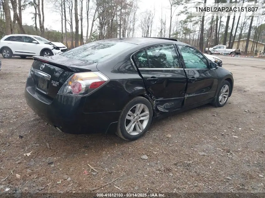2010 Nissan Altima 3.5 Sr VIN: 1N4BL2AP2AC151807 Lot: 41812103