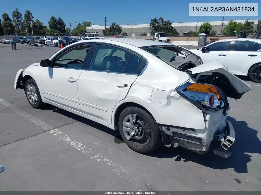 2010 Nissan Altima 2.5 VIN: 1N4AL2AP3AN431834 Lot: 42625639