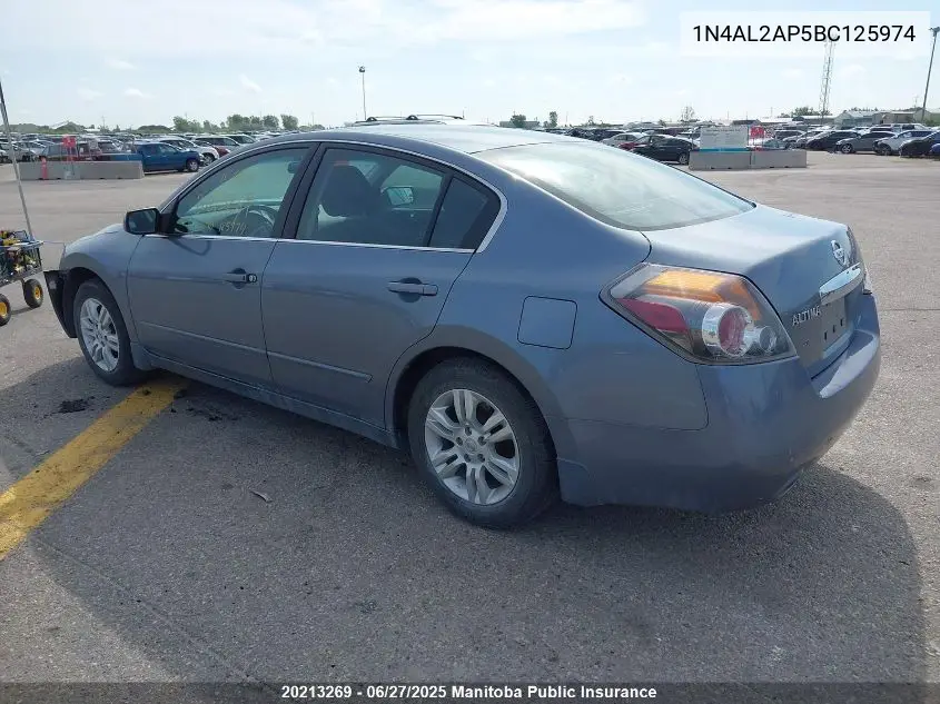 2011 Nissan Altima 2.5 S VIN: 1N4AL2AP5BC125974 Lot: 20213269