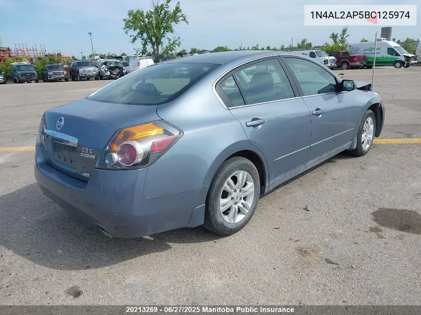 2011 Nissan Altima 2.5 S VIN: 1N4AL2AP5BC125974 Lot: 20213269