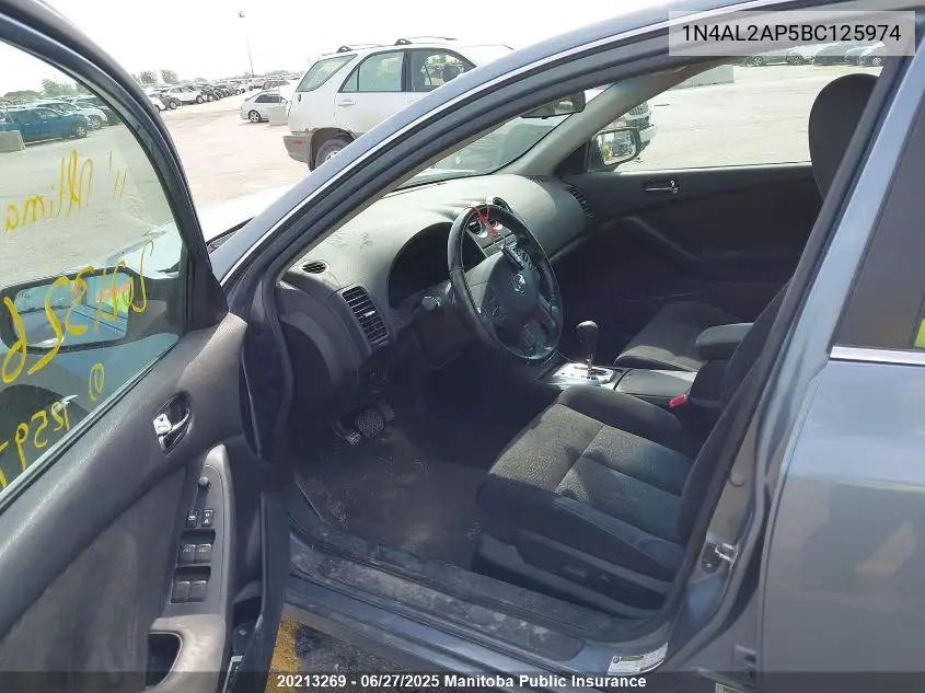 2011 Nissan Altima 2.5 S VIN: 1N4AL2AP5BC125974 Lot: 20213269