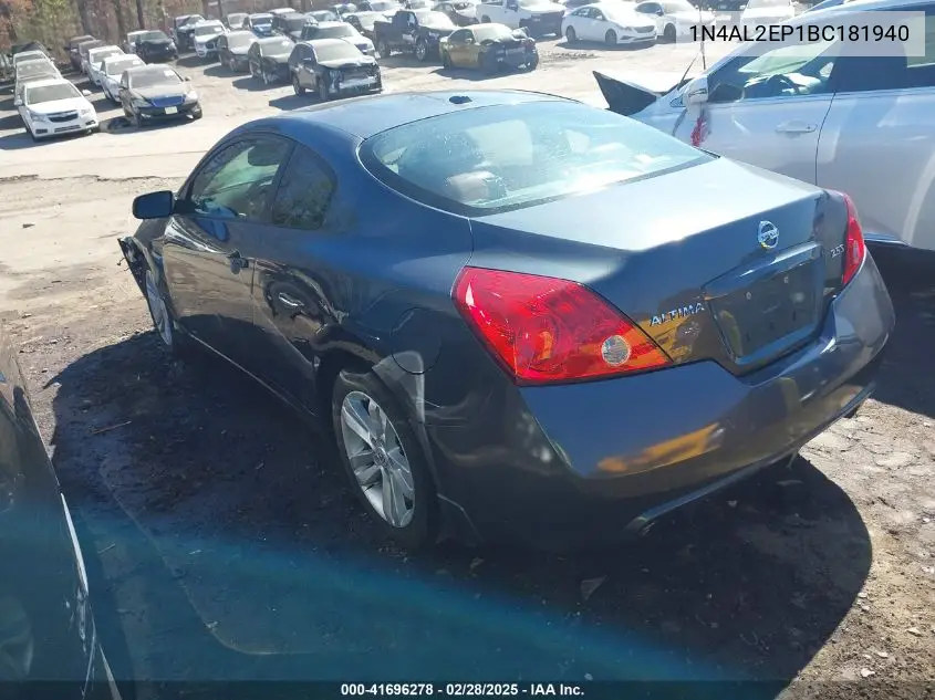 2011 Nissan Altima 2.5 S VIN: 1N4AL2EP1BC181940 Lot: 41696278