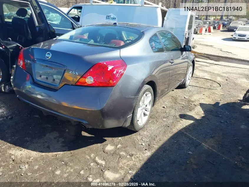 2011 Nissan Altima 2.5 S VIN: 1N4AL2EP1BC181940 Lot: 41696278