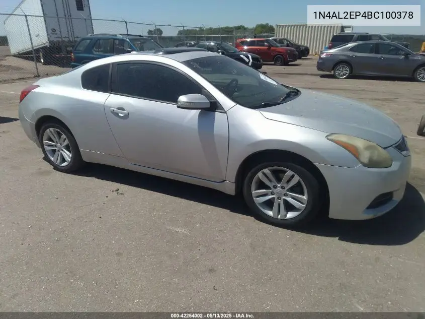 2011 Nissan Altima 2.5 S VIN: 1N4AL2EP4BC100378 Lot: 42254002