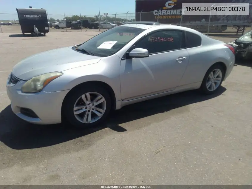 2011 Nissan Altima 2.5 S VIN: 1N4AL2EP4BC100378 Lot: 42254002